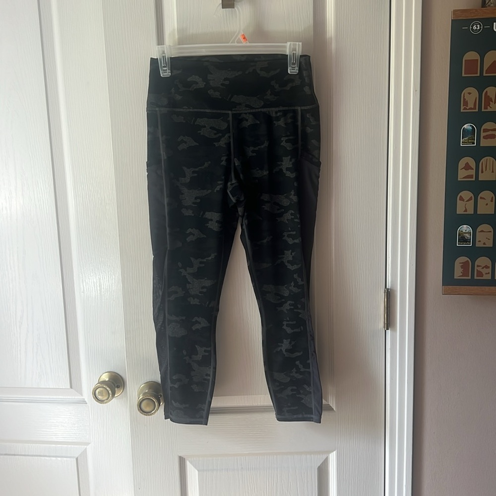 Fabletics Powerhold Charcoal Camouflage Leggings